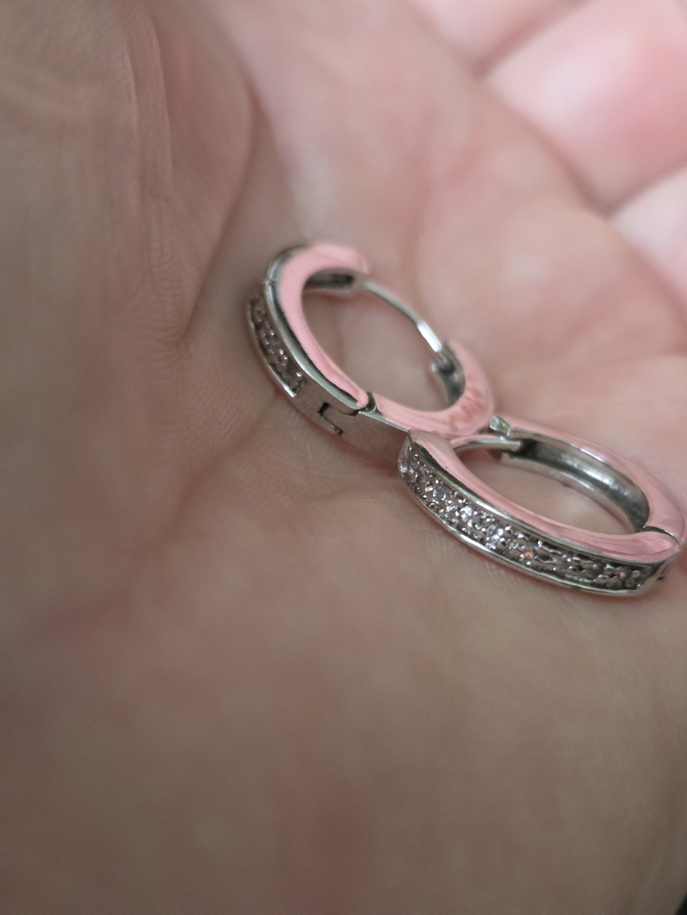16 Natural Diamond Huggie Hoop Earrings Sterling Silver